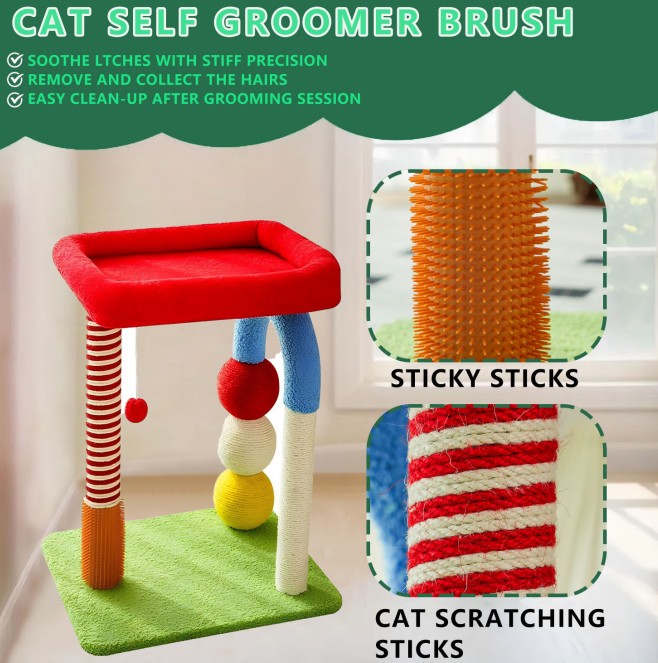 Cat Tree with Built-In Bed – Multi-Level Cat Condo with Sisal Scratching Posts