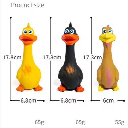 Squeaky Duck Latex Dog Chew Toy – Interactive Chew & Boredom Buster for Puppies & Dogs