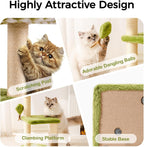 Multi-Level Cat Tree with Plush Bed & Sisal Scratching Posts – Indoor Cat Condo (Green)
