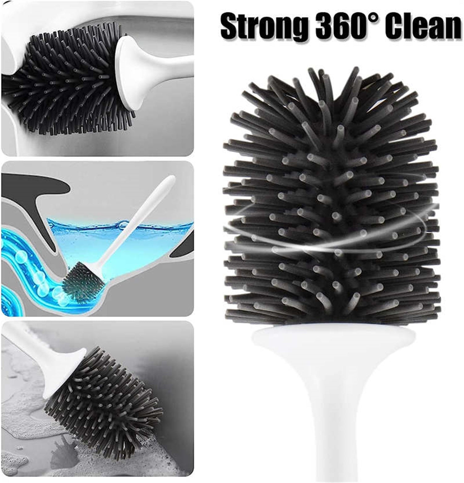 Toilet Cleaning Brush with Holder – Modern Bathroom Toilet Bowl Brush Set, Hygienic & Space-Saving