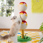 Cute Fish Cat Scratching Post Tower – 3-Tier Indoor Cat Climbing & Scratching Tree with Stable Base