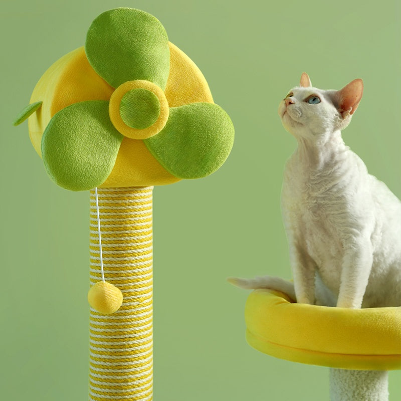 Modern Multi-Level Cat Tree & Climbing Tower with Scratching Posts, Hammock & Perches