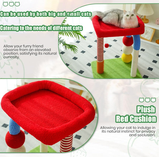 Cat Tree with Built-In Bed – Multi-Level Cat Condo with Sisal Scratching Posts