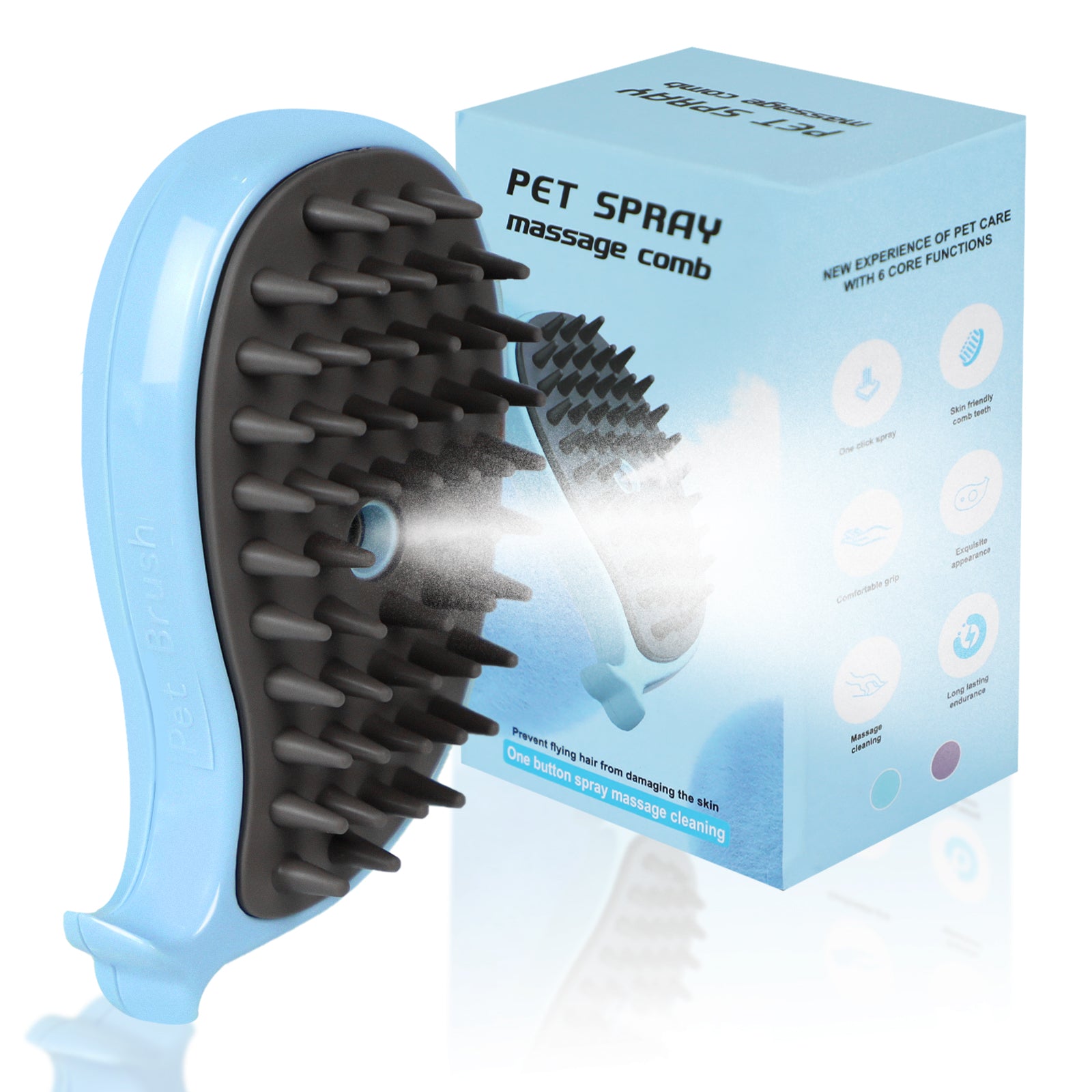 Steam Cat Brush for Shedding – Gentle Mist Deshedding & Massage Brush for Cats & Dogs