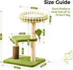 Multi-Level Cat Tree with Plush Bed & Sisal Scratching Posts – Indoor Cat Condo (Green)