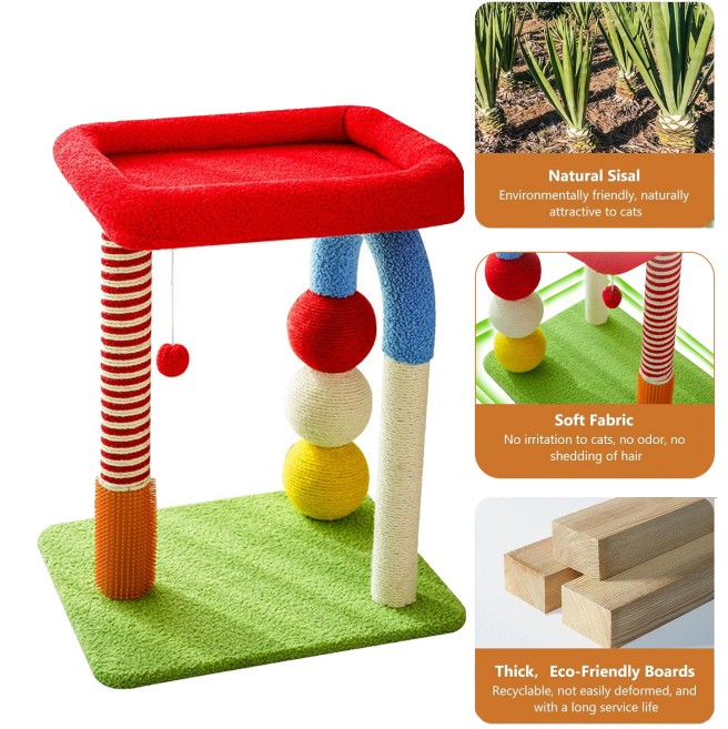 Cat Tree with Built-In Bed – Multi-Level Cat Condo with Sisal Scratching Posts