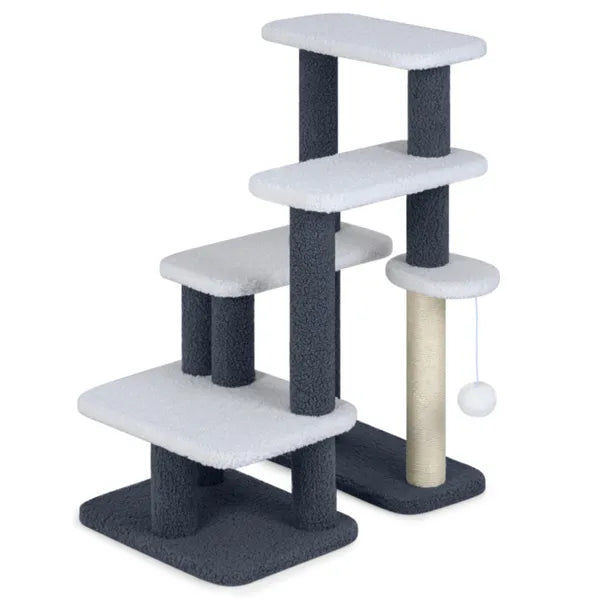 2-in-1 Cat Stairs & Cat Tree with Sisal Scratching Post – 4-Level Pet Steps for Senior Cats & Small Dogs