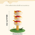 Cute Fish Cat Scratching Post Tower – 3-Tier Indoor Cat Climbing & Scratching Tree with Stable Base
