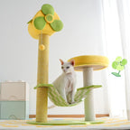 Modern Multi-Level Cat Tree & Climbing Tower with Scratching Posts, Hammock & Perches