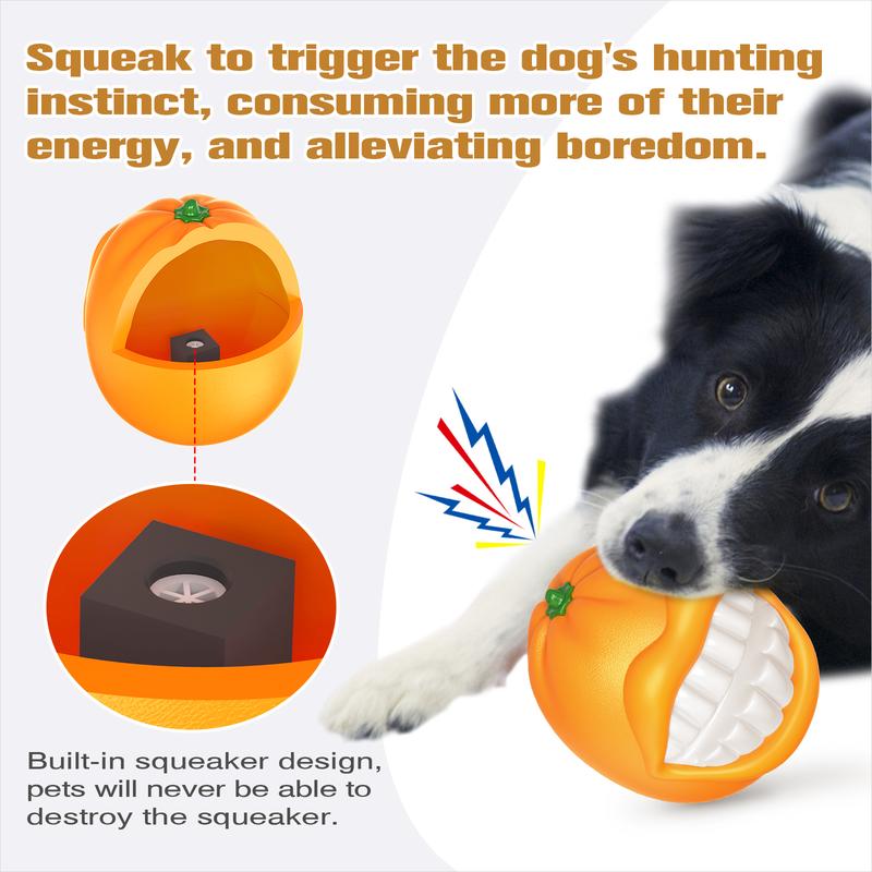 Tough Squeaky Dog Chew Toy – Durable Rubber Ball for Aggressive Chewers
