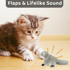 Flapping Squirrel Catnip Toy – Touch-Activated Interactive Cat Toy with Motion & Sound