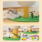 Cute Fish Cat Scratching Post Tower – 3-Tier Indoor Cat Climbing & Scratching Tree with Stable Base
