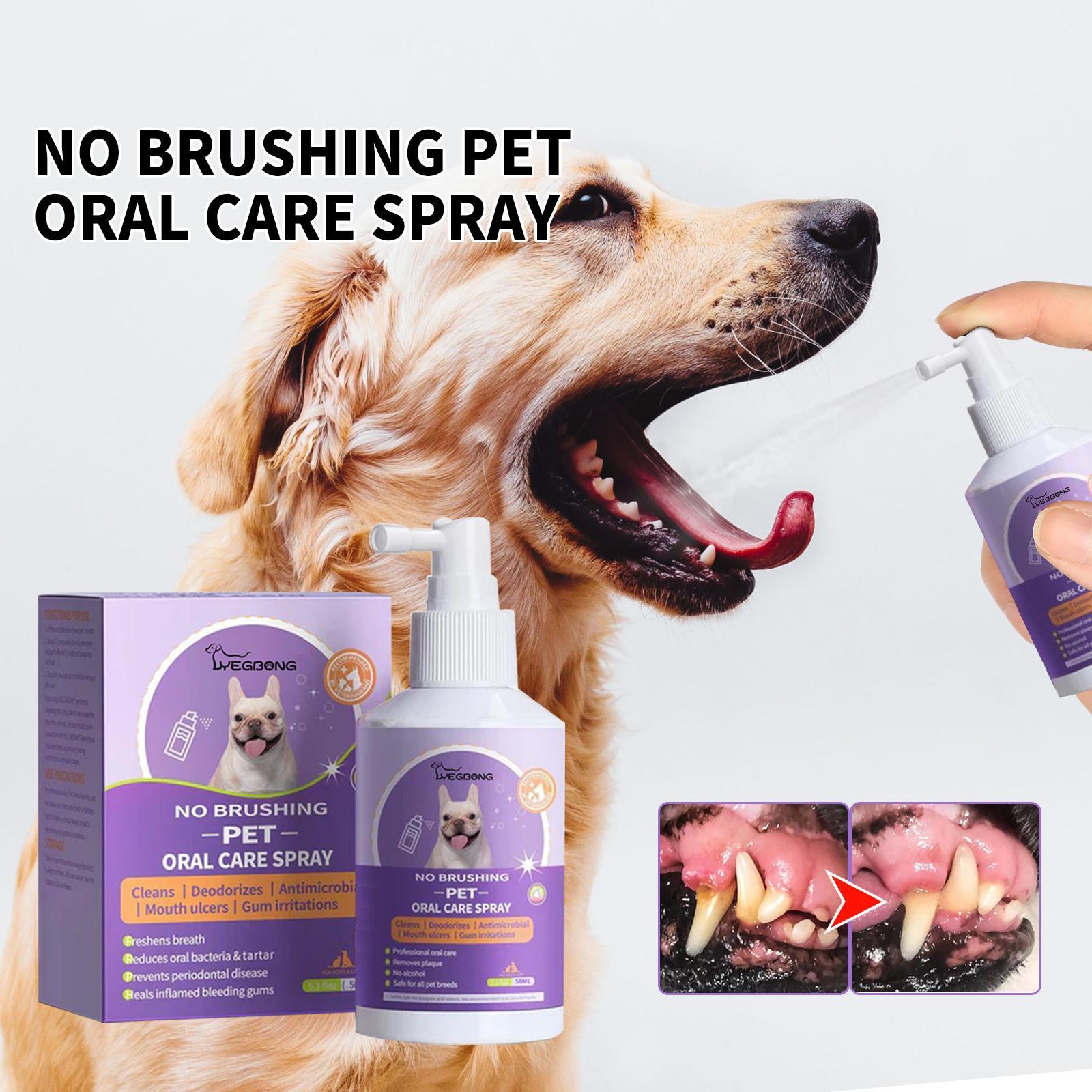 No-Brushing Pet Oral Care Spray for Dogs & Cats – Fresh Breath & Dental Care