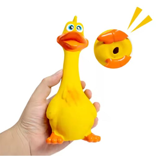 Squeaky Duck Latex Dog Chew Toy – Interactive Chew & Boredom Buster for Puppies & Dogs