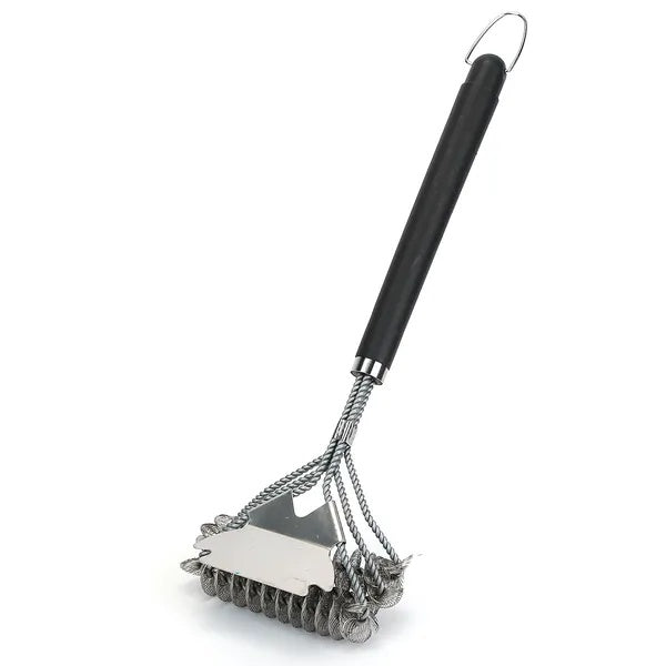 BBQ Grill Cleaning Brush with Stainless Steel Scraper – Heavy-Duty Barbecue Cleaner for Gas & Charcoal Grills