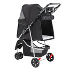 Luxury Pet Stroller for Dogs & Cats – Foldable, Breathable Travel Cart with Storage (Black)
