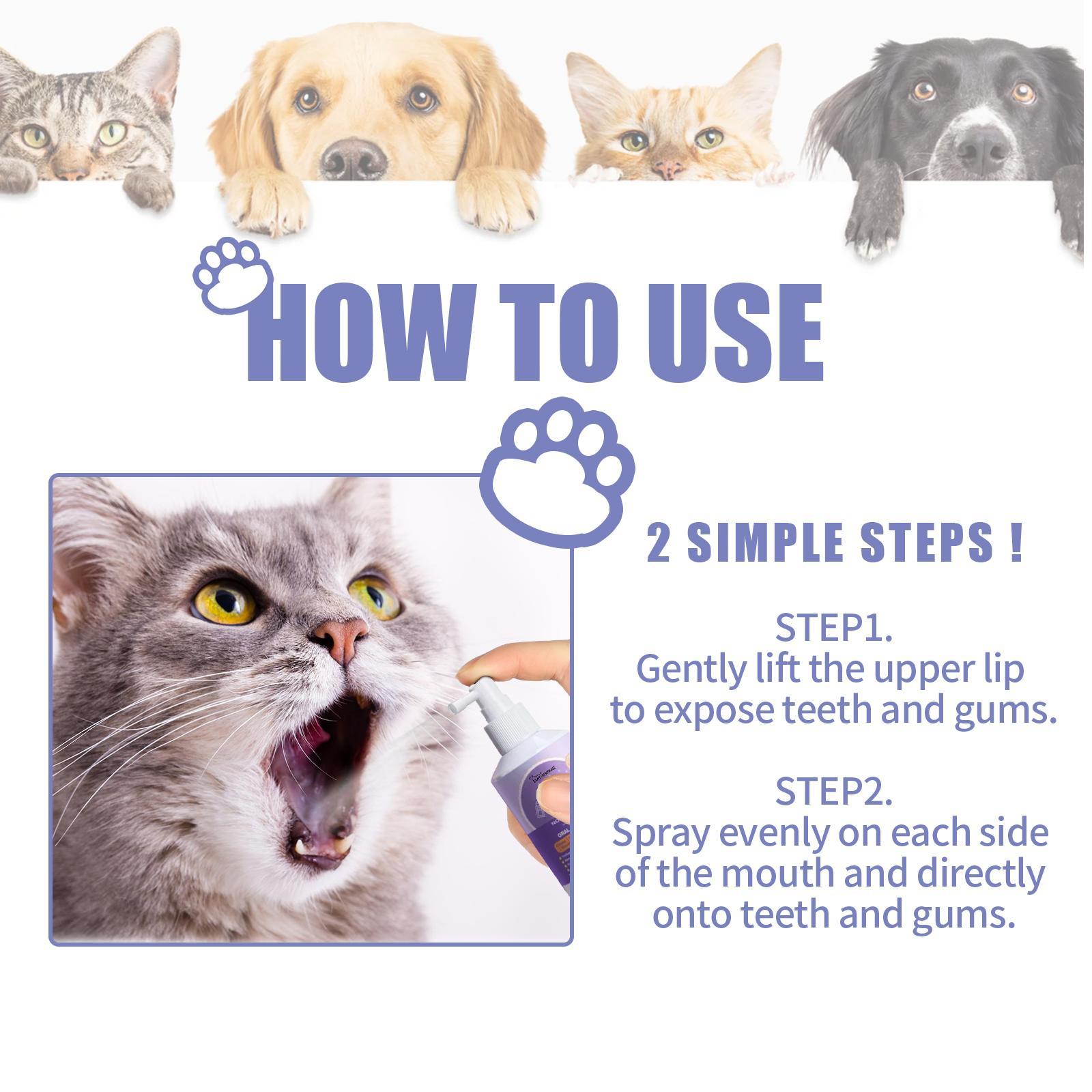 No-Brushing Pet Oral Care Spray for Dogs & Cats – Fresh Breath & Dental Care
